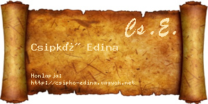 Csipkó Edina névjegykártya